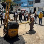 Con “Bachéale”, Ale Rojo de la Vega encabeza atención a 248 baches en la Obrera y Doctores en unas horas